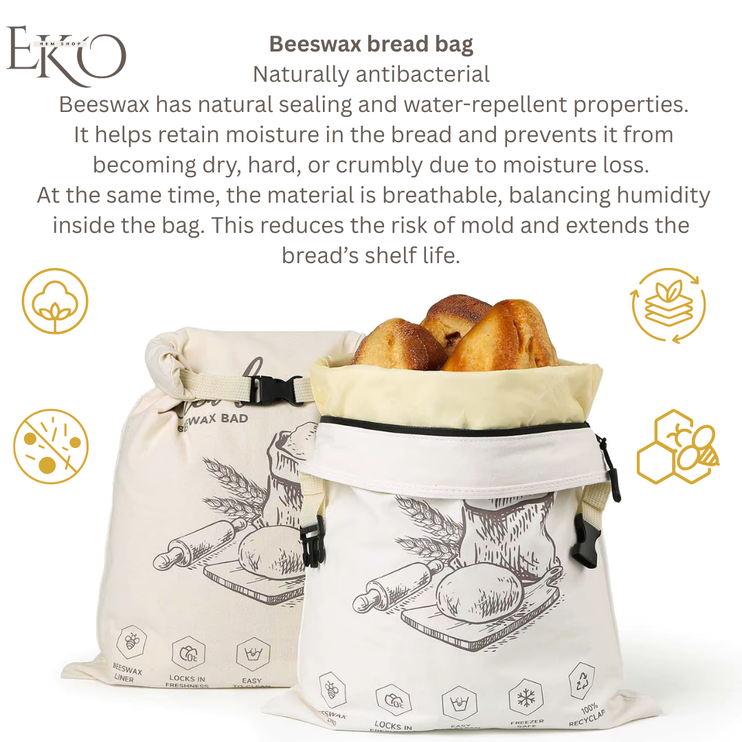 Organic Beeswax Bread Bag – 100% Cotton
