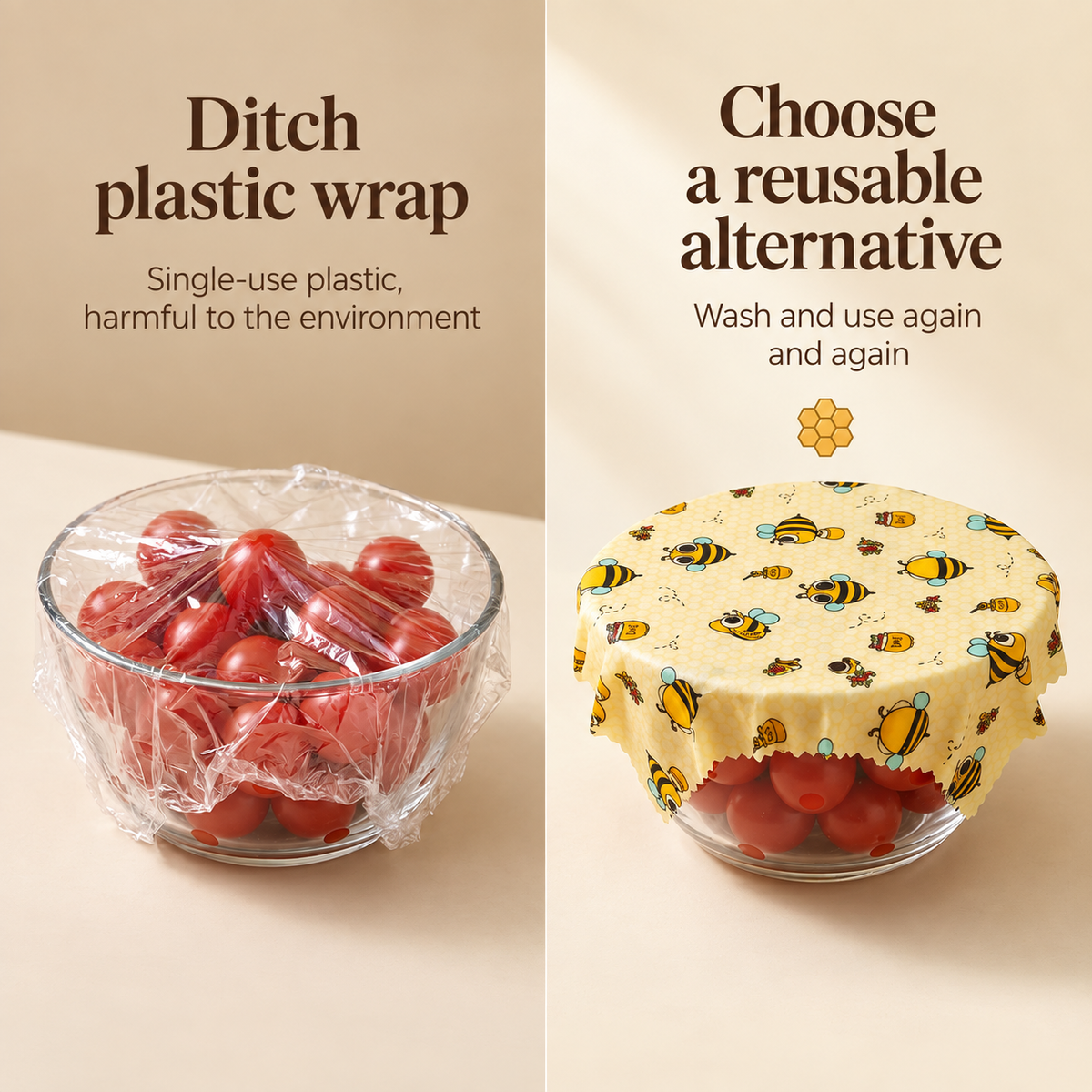 Reusable Beeswax Food Wraps™ – 3-Pack