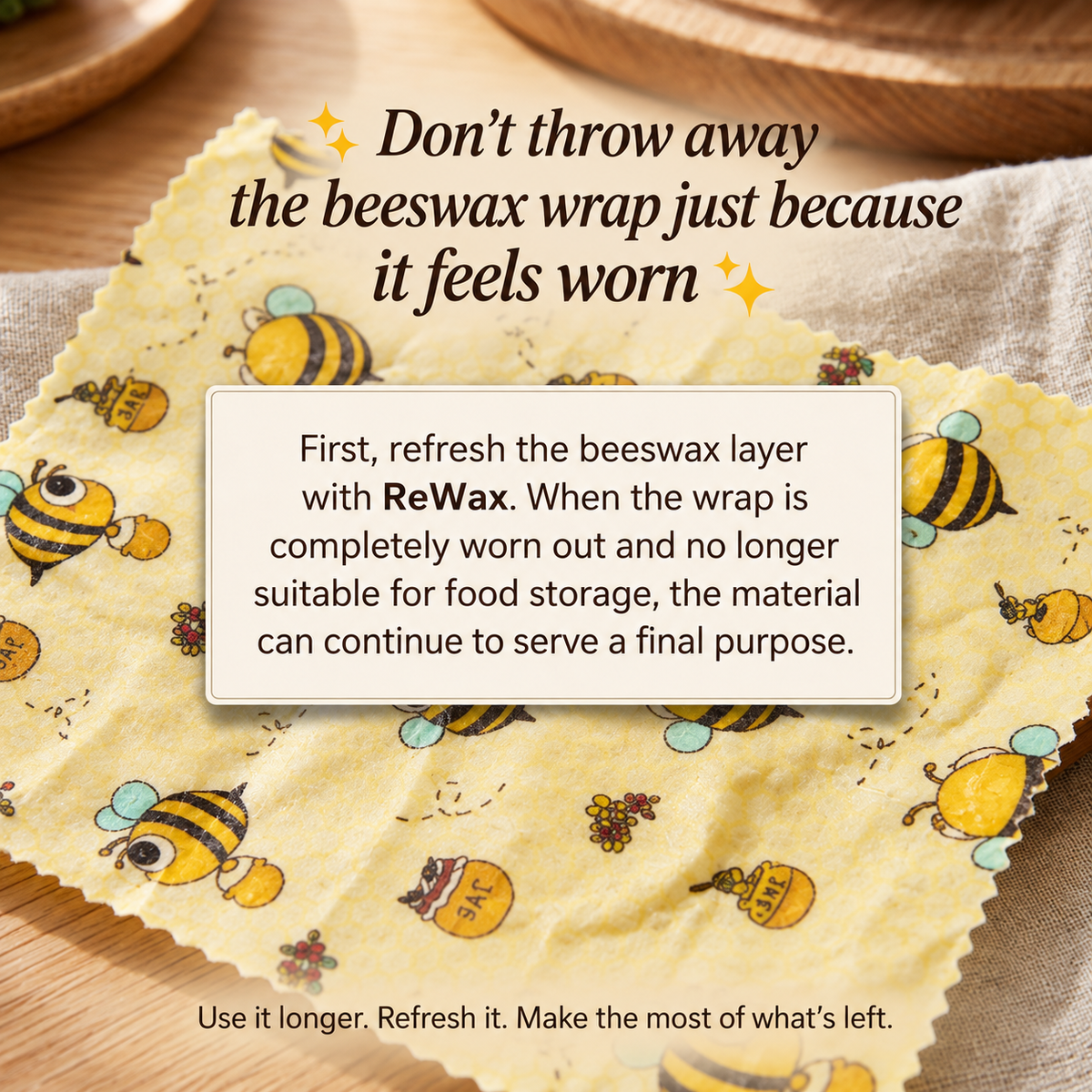 Reusable Beeswax Food Wraps™ – 3-Pack