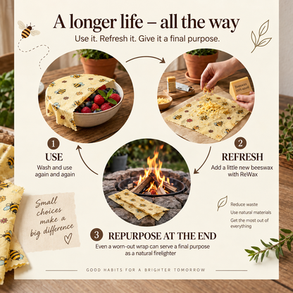 Reusable Beeswax Food Wraps™ – 3-Pack