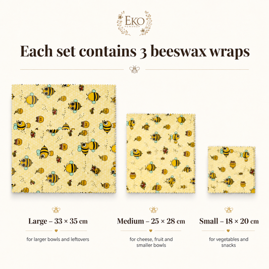 Reusable Beeswax Food Wraps™ – 3-Pack