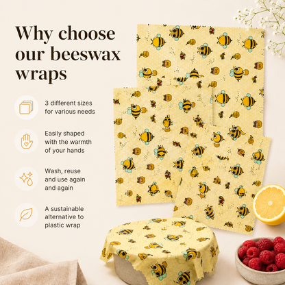 Reusable Beeswax Food Wraps™ – 3-Pack